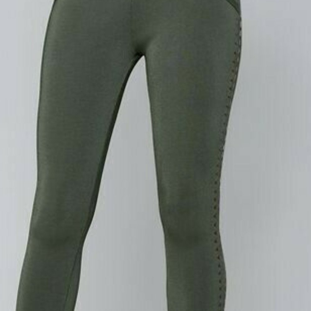 BEBE XS NWT Green Beetle Catsuit Bandage Bodycon Studded Jumpsuit Fetish Punk - Picture 6 of 8